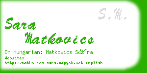 sara matkovics business card